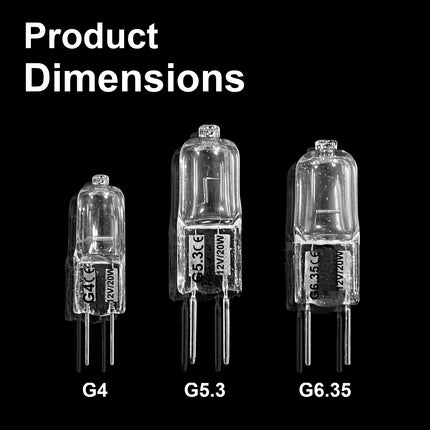 Jaenmsa 12 Pack G4 Halogen Bulbs 20W 10W 12V 2800K 2 Pin for Cooker Hood Kitchen Living Room Bedroom