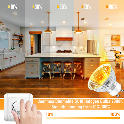 GU10 Halogen Light Bulbs 35W 50W 120V, MR16 GU10+C Light Bulb 6Pcs, 2800K Warm White Dimmable 35 Watt GU10 Halogen Bulbs 2 Pin Replacement for Candle Warmer Lamp,Track Light Bulbs,Hood Light Bulbs